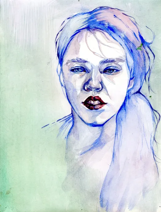 Watercolour Portrait (blue)